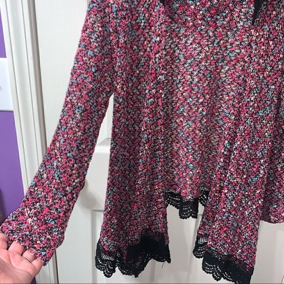 Vava by Joy Han Hooded Knit Crochet Boucle Cardigan - Picture 5 of 7